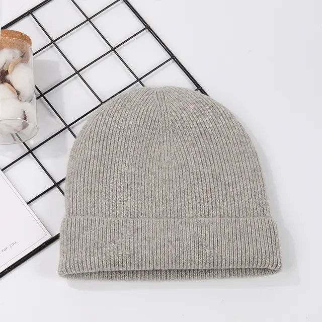 Korean Version Of Japanese Ins Style Cashmere Knitted Hat Grey - Shop at LoveMi