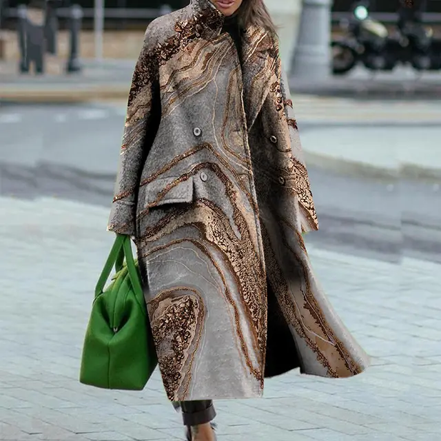Fashion Casual Burst Of Woollen Coat Women Khaki - Shop at LoveMi