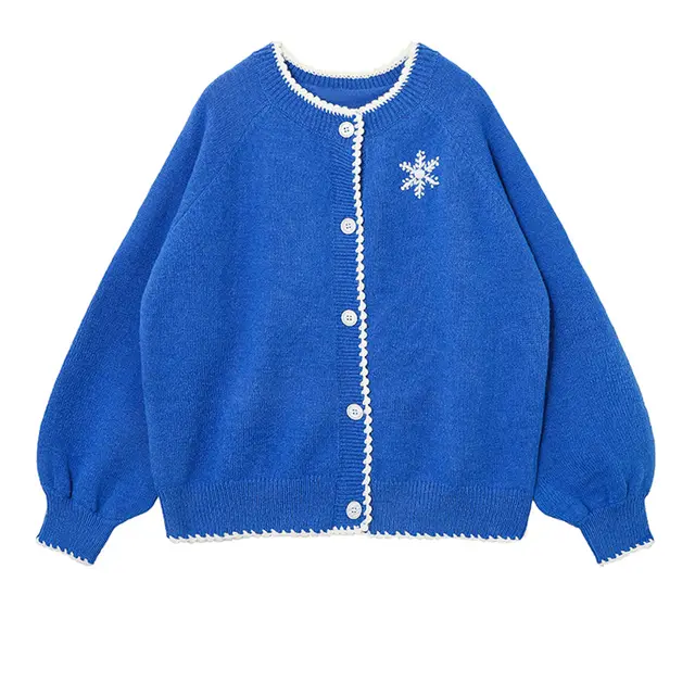 Blue Thickened Sweater Small Loose And White Blue - Shop at LoveMi