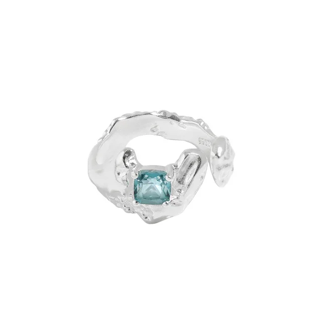 Face Made Tourmaline Texture Ring Silver - Shop at LoveMi