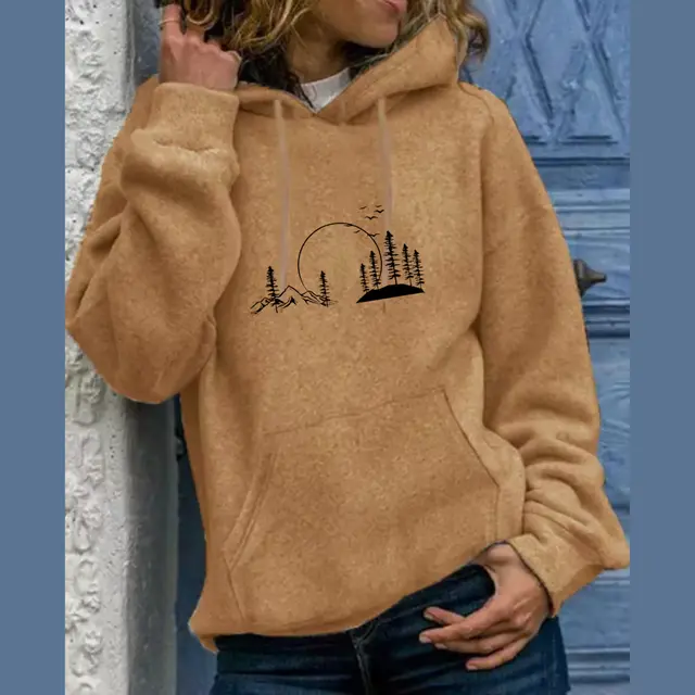 Hooded Solid Color Versatile Loose Student Hoodie Youth Casual Ginger Color - Shop at LoveMi