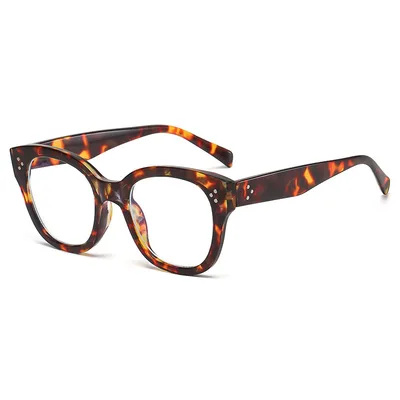 Large Square Anti Blue Light Glasses Full Frame Retro Fashion C3 - Shop at LoveMi
