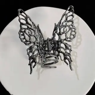 Cool Wind Metal Fashion Butterfly Hairpin - Gun Grey