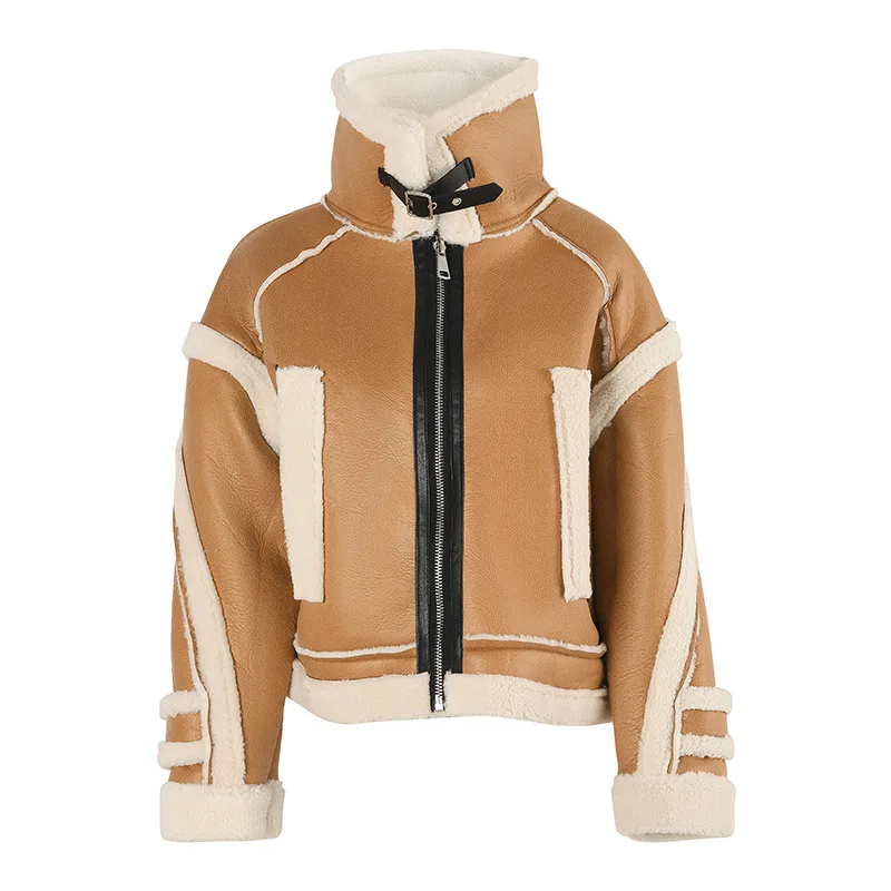Thick Loose Cotton Coat For Motorcycle Clothes Khaki - Shop at LoveMi