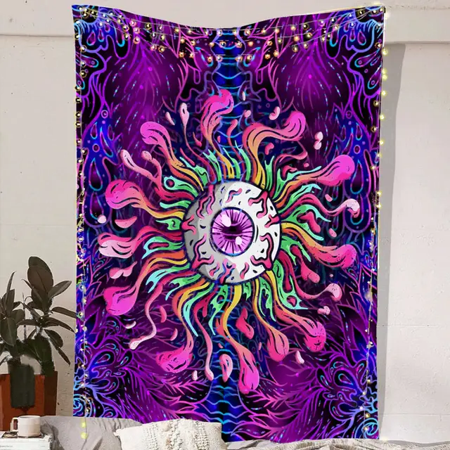 Nordic Psychedelic Eye Background Tapestry Purple - Shop at LoveMi