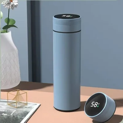 Portable Intelligent Temperature Display Stainless Steel Insulation Cup Blue - Shop at LoveMi