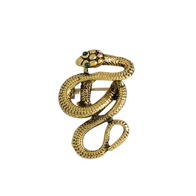 Snake Vintage Brooch Men's And Women's Korean Simple Graceful Corsage Accessories Ancient Gold - Shop at LoveMi