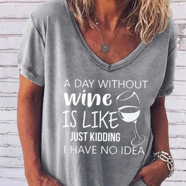 Women's V neck Collar Short Sleeve T shirt Women Grey - Shop at LoveMi