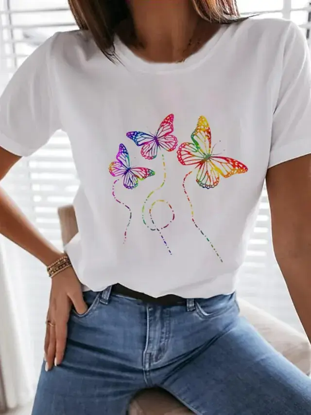 European And American Digital 3D Printing Women's Street T shirt R - Shop at LoveMi