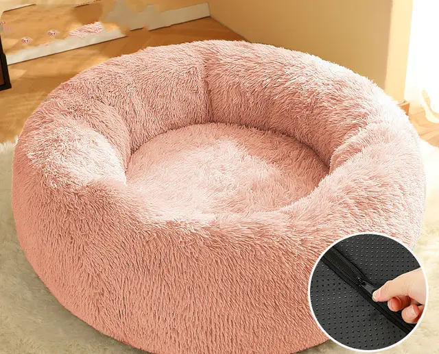 Warm Plush Pet Nest Round Fashion Pink - Shop at LoveMi