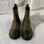 Fashion Stitching Casual Ankle Boots - Green