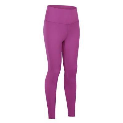 Nude Yoga Pants For Women In Autumn And Winter, High Waist, Hip Lifting, Running Tight Purple - Shop at LoveMi