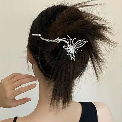 Liquid Butterfly Hairpin Female Cold Wind Silver - Shop at LoveMi