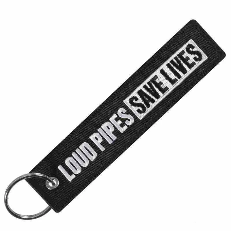 Black Embroidered Key Chain Buckle Black White - Shop at LoveMi