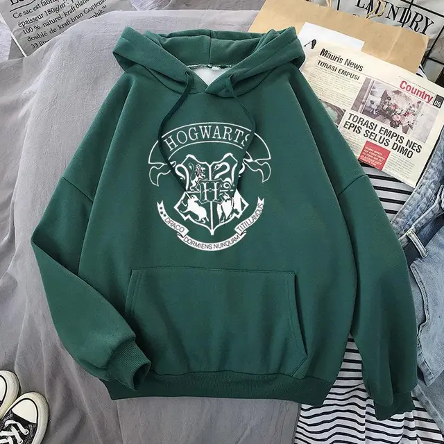 Autumn And Winter European And American Style Casual Loose fitting Hoodie Sweater Personalized Printing University Style All matching Green - Shop at LoveMi