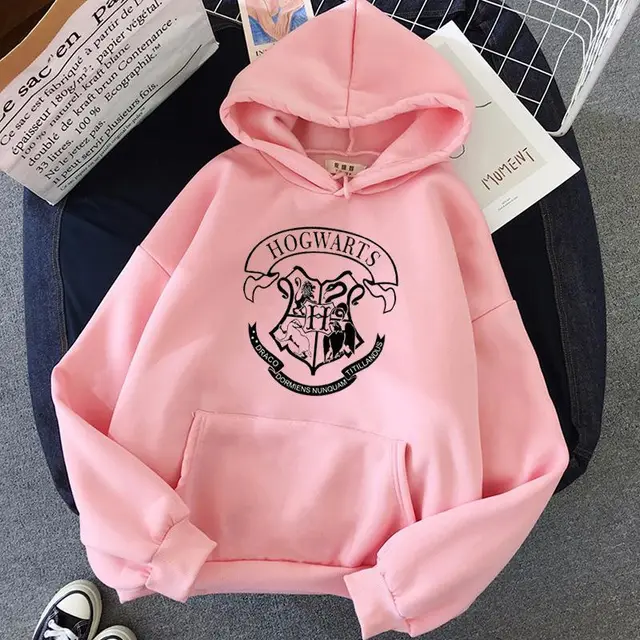 Autumn And Winter European And American Style Casual Loose fitting Hoodie Sweater Personalized Printing University Style All matching Pink - Shop at LoveMi
