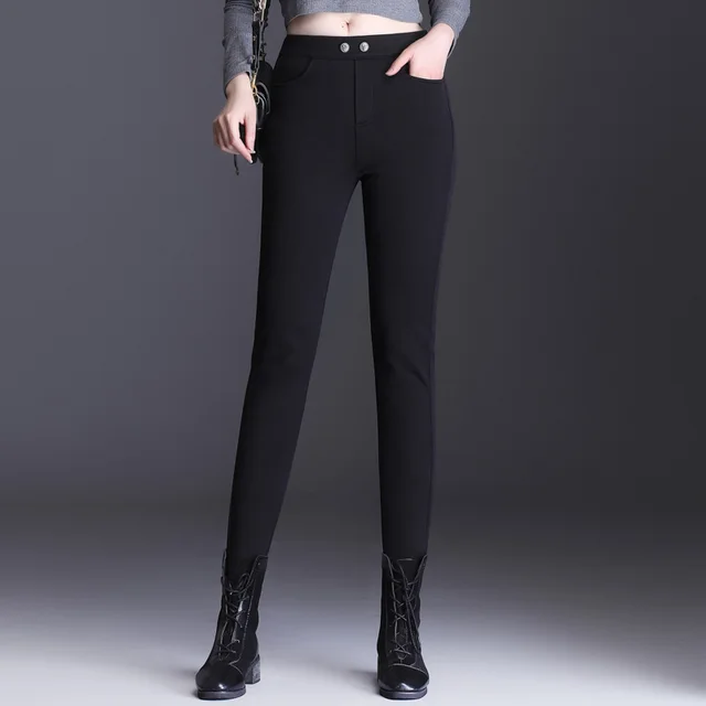 Women's New Spring Pencil Slim Feet High Waist Leggings Black Without Plush - Shop at LoveMi