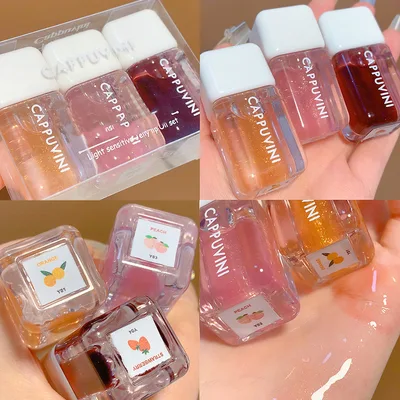 Small Square Lip Gloss Transparent Lip Gloss Glass Moisturizing And Nourishing Mirror Lip Lacquer 01 03 04 Group A - Shop at LoveMi