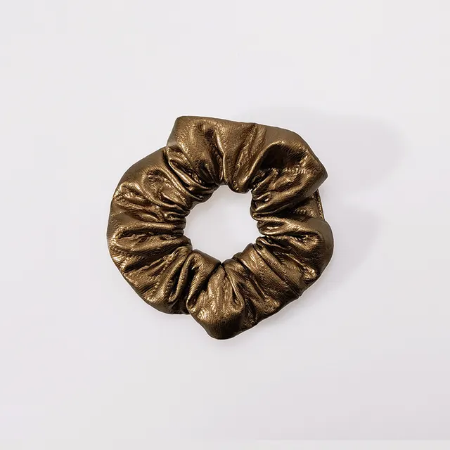 Women's Leather Plain Large Intestine Hairband Bronze - Shop at LoveMi