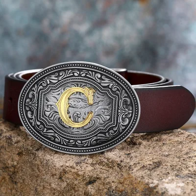 Men's And Women's Floral Letter Buckle Belts - Shop at LoveMi