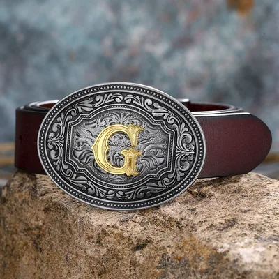 Men's And Women's Floral Letter Buckle Belts G - Shop at LoveMi