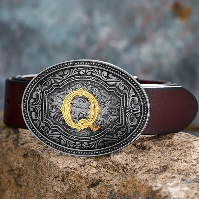 Men's And Women's Floral Letter Buckle Belts Q - Shop at LoveMi