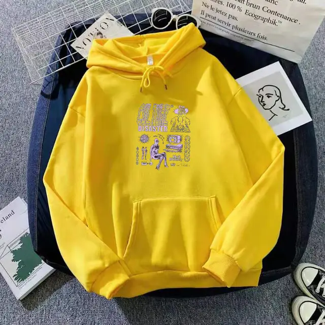 Women's Velvet Thickened Loose Hoodies Sweatshirt Yellow - Shop at LoveMi