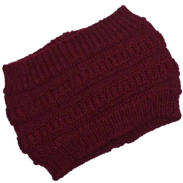 Women's Fashion Winter Hat Widened Solid Color Hair Bands Burgundy - Shop at LoveMi