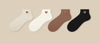 Bear Socks Women's Thin Socks Cute 6 Style 35To40 - Shop at LoveMi