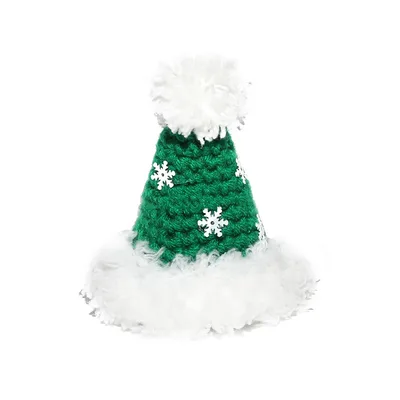 Pet Christmas Hat Hand Woven Green Snowflake Cap - Shop at LoveMi