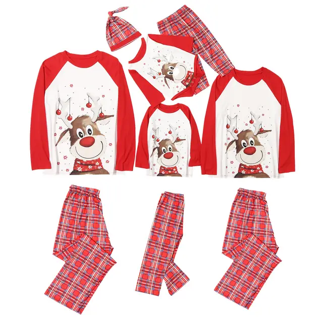 Printed Long sleeved Pajamas And Home Clothes Christmas Set Child6 - Shop at LoveMi