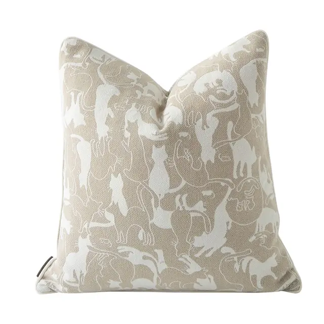 Oat Color Pillow Sitting Room Sofa Cushion Cover Oat Cat - Shop at LoveMi