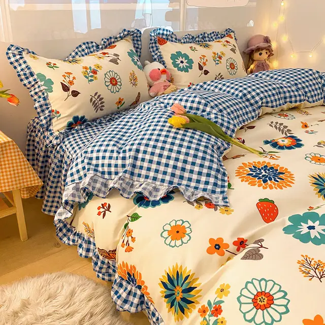 American Style Garden Style Sunflower Quilt Suit Cymbidium Solanum - Shop at LoveMi