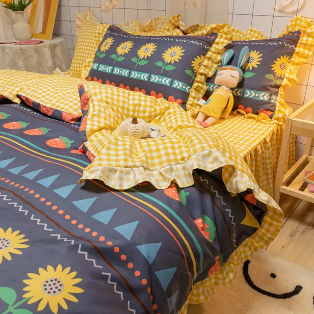 American Style Garden Style Sunflower Quilt Suit Heart Stirring Strawberry - Shop at LoveMi