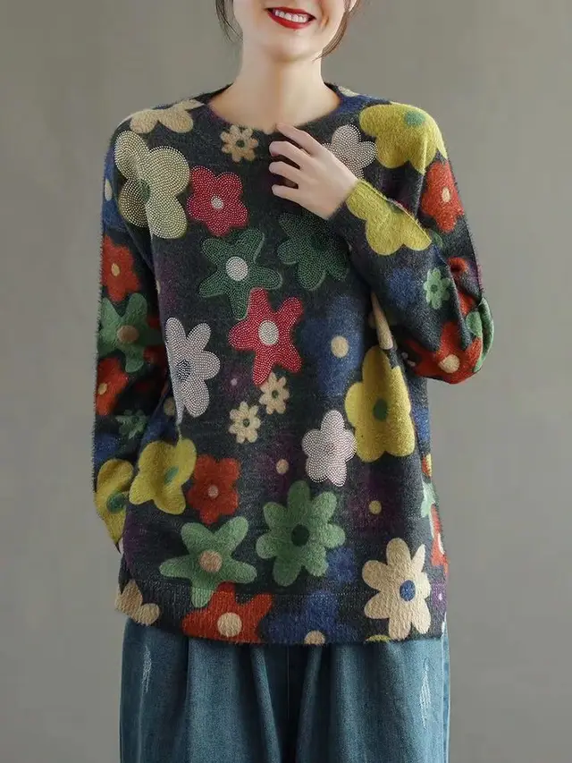 Literary Personalized Print V neck Mink Blouse 3Color - Shop at LoveMi