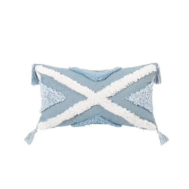 Blue Geometric Tufted Pillow Extensions C30X50Cm - Shop at LoveMi