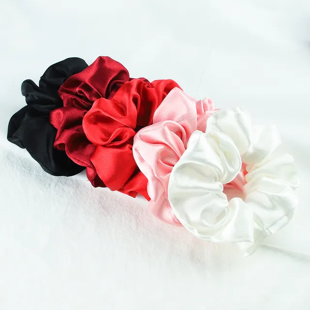 Solid Satin Large Intestine Hair Rope Style H - Shop at LoveMi