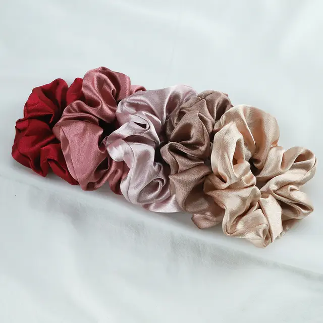 Solid Satin Large Intestine Hair Rope Style K - Shop at LoveMi