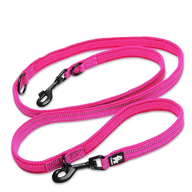 Multi functional Pet Dog Traction Rope Double ended Outdoor Rose Red - Shop at LoveMi