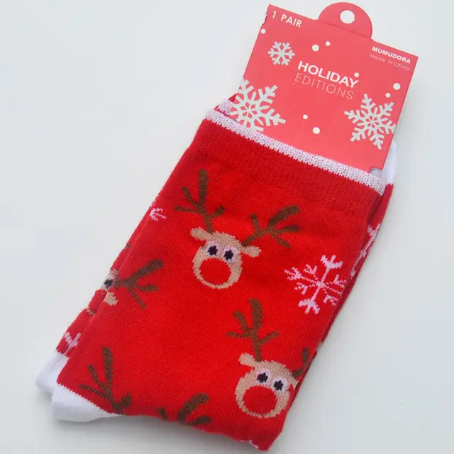 New Year Santa Claus Holiday Gift Fashion Socks Elk Head - Shop at LoveMi