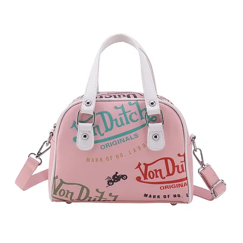 Fashion Letter Leather Messenger Bag Girl Pink - Shop at LoveMi
