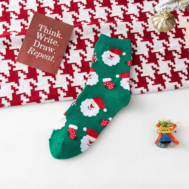 Snowman Elk Celebration Big Red Stockings Green - Shop at LoveMi