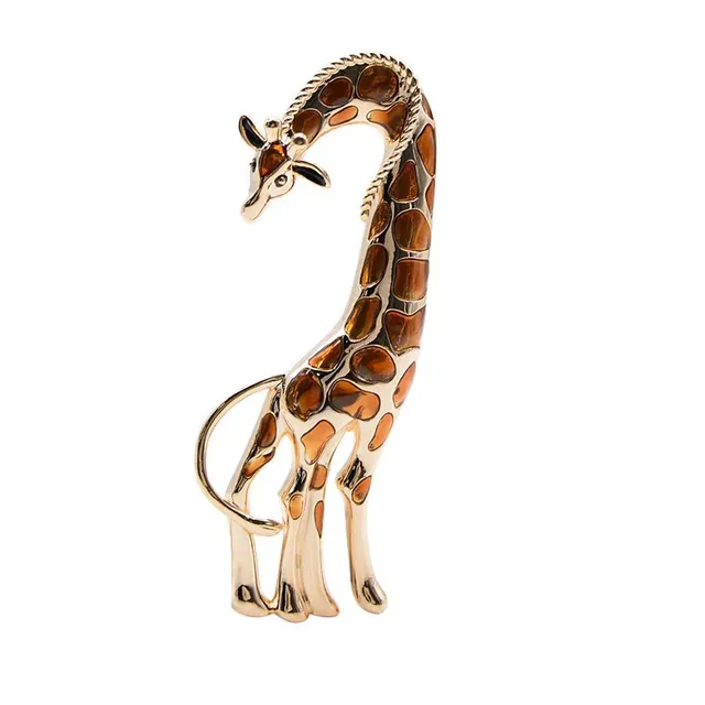 Large Size Painted Giraffe Brooch Dripping Oil Painting Oil Pin Corsage Women's Accessories Brown - Shop at LoveMi