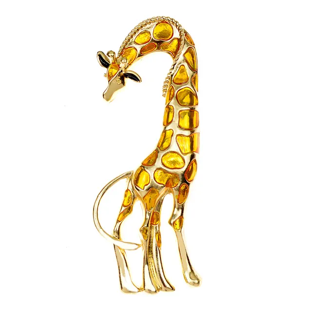 Large Size Painted Giraffe Brooch Dripping Oil Painting Oil Pin Corsage Women's Accessories Yellow - Shop at LoveMi