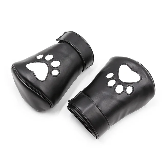 Sponge Filled Bright Leather PU Handcuffs Black - Shop at LoveMi