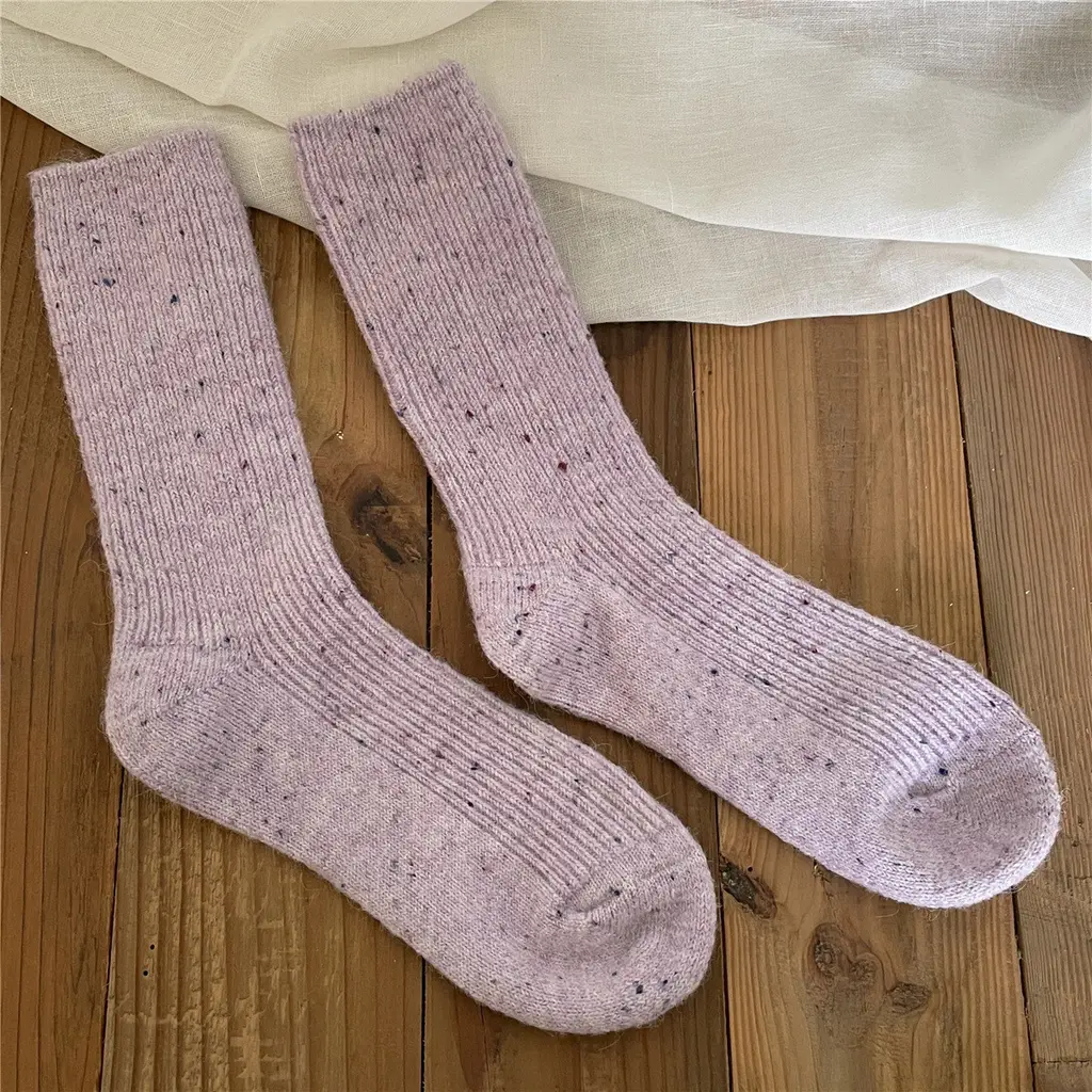 Thickened Wool Socks For Warmth In Winter - Purple