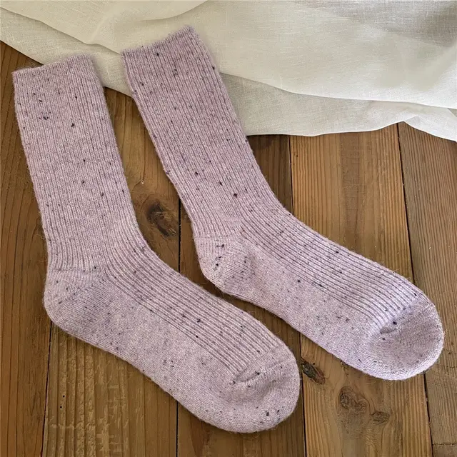 Thickened Wool Socks For Warmth In Winter Purple - Shop at LoveMi