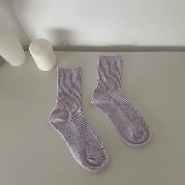 Sweet Girl Medium Tube Solid Socks Purple - Shop at LoveMi