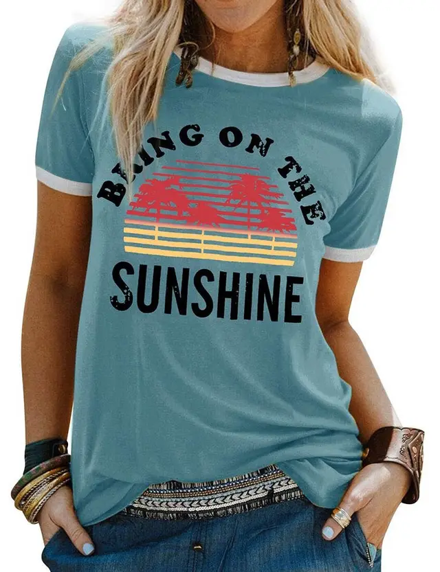 European And American Hip hop Digital 3D Printing Women's Sports T shirt 4 Style - Shop at LoveMi