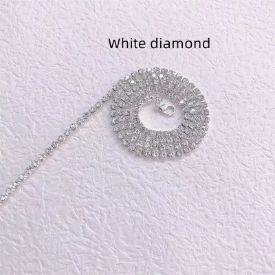 Braided Hair Chain Hip Hop Style Shiny Rhinestone Silver - Shop at LoveMi